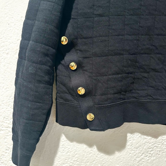 Tuckernuck Black Quilted Wright Funnel Neck Pullover Sweatshirt - Picture 7 of 10